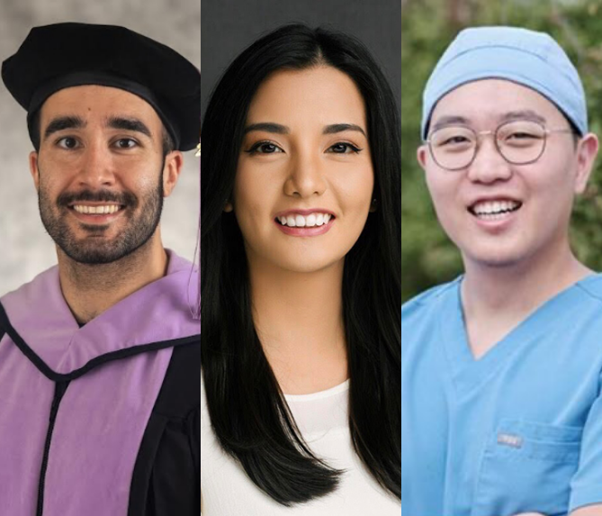 Dr. Karimi, Dr. Ho, Dr. Kang smiling
